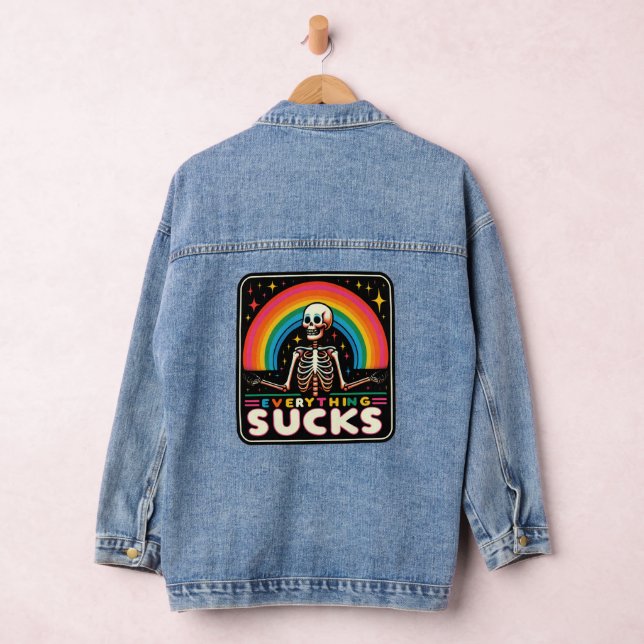 Chaqueta Vaquera Denim Jacket, diseño divertido, Todo Sucks. (Hangar)