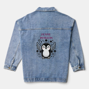 Chaqueta Vaquera Denim Jacket femenino pingüino divertido