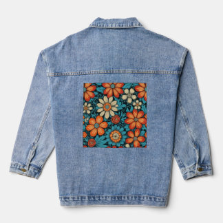 Chaqueta Vaquera Denim Jacket Floral Folk Style