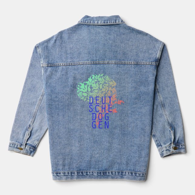 Chaqueta Vaquera Denim Jacket Great Dane Ilustracion Floral (Reverso )