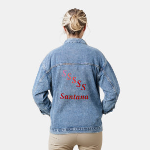 Chaqueta Vaquera Denim Jacket - Nombre y letras escalonadas en rojo