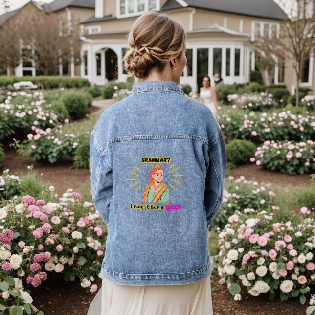 Chaqueta Vaquera Denim Jacket Para Gobernar Como Reina De Gramática (Reverso Boda)