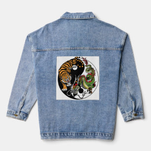 CHAQUETA VAQUERA DENIM JACKET TIGER DRAGON CIRCLE