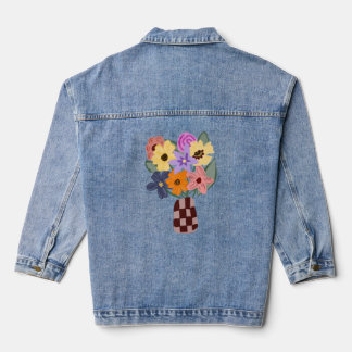 Chaqueta Vaquera Denim Jacket with Floral Design
