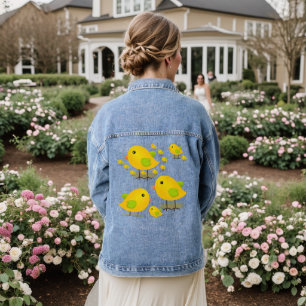 Chaqueta Vaquera Denim Jacket Yellow Chicks Floral