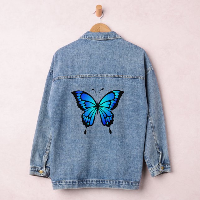 Chaqueta Vaquera Denim Jean Jacket Butterfly femenino personalizado (Hangar)