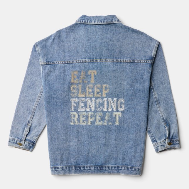 Chaqueta Vaquera Deportes de cercado Comer Sleep Fence Repetir grie (Reverso )
