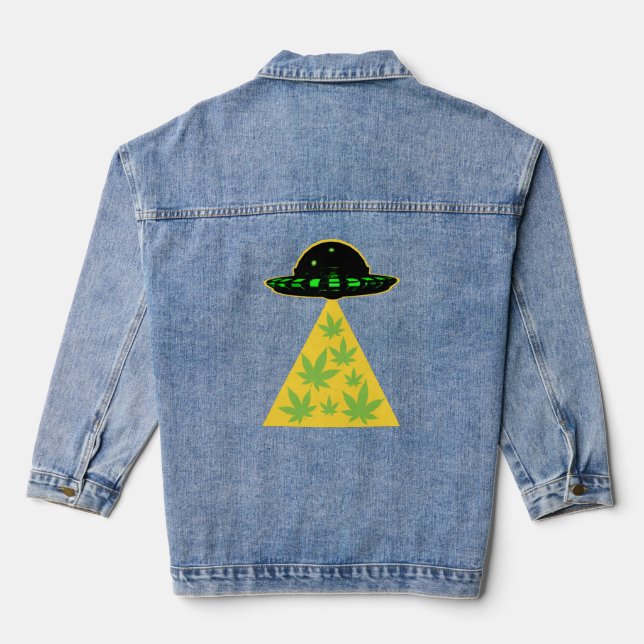Chaqueta Vaquera Depósito de Oveja de Alga Alien Abducción Oveja (Reverso )