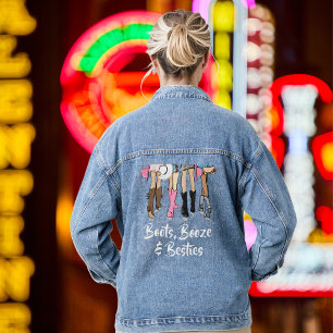 Chaqueta Vaquera Despedida de soltera de Nashville Boot Booze & Bes