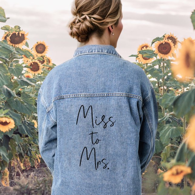 Chaqueta Vaquera Despedida de Soltera Novia Miss a Mrs. (Bridal Shower Bride Miss to Mrs. Denim Jacket
)