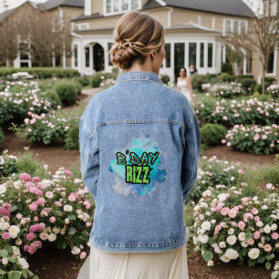Chaqueta Vaquera Día B (Cumpleaños) Rizz Verde Y Azul Monocromático