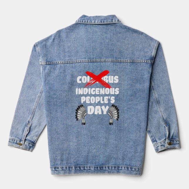 Chaqueta Vaquera Día de los Pueblos Indígenas No Día de Colón Tribu (Reverso )