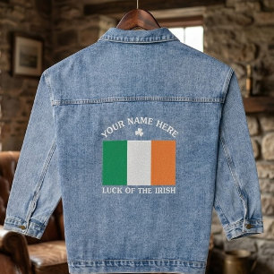 Chaqueta Vaquera Día de San Patricio Bandera de Irlanda Nombre Pers