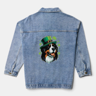 Chaqueta Vaquera Día del Perro Bernés Irlandés Leprechaun Gorra St 
