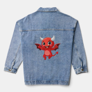 Chaqueta Vaquera Dibujo animado lindo diablo volador