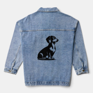 Chaqueta Vaquera Dibujo clásico de perro de caza vintage Dachshund