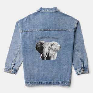 Chaqueta Vaquera Dibujo de elefantes de Bush africanos