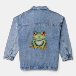 Chaqueta Vaquera Dibujo de rana con lápiz de color