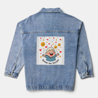 Chaqueta Vaquera Difundir las sonrisas - Personalizado de Doodle li