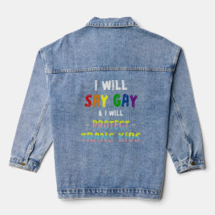 Chaqueta Vaquera Diré Gay Y Protegeré A Los Niños Trans Lgbtq