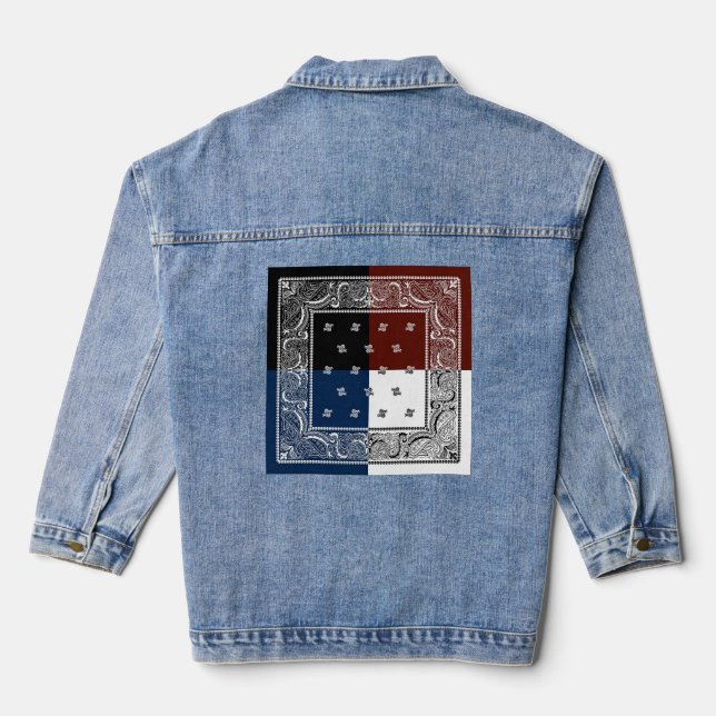 Chaqueta Vaquera Diseño de Bandana significa jaket (Reverso )