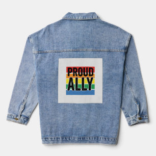 Chaqueta Vaquera Diseño de camiseta de apoyo al orgullo vintage Pro
