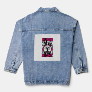 Chaqueta Vaquera Diseño de camiseta de Halloween de enfermera de dí