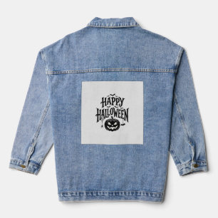 Chaqueta Vaquera Diseño de camiseta de murciélago de calabaza feliz