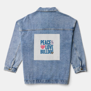 Chaqueta Vaquera Diseño de camiseta de perro vintage de amor paz bu