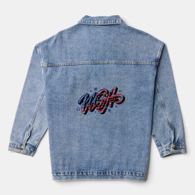 Chaqueta Vaquera diseño de camiseta EE. UU. (Reverso )