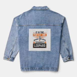 Chaqueta Vaquera Diseño de camiseta vintage de perro leopardo Catah