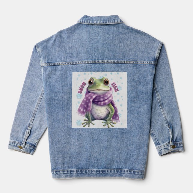 Chaqueta Vaquera Diseño de camisetas : Confort acogedor de rana (Reverso )