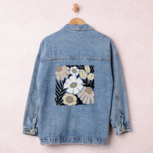 Chaqueta Vaquera Diseño de flores onduladas Boho