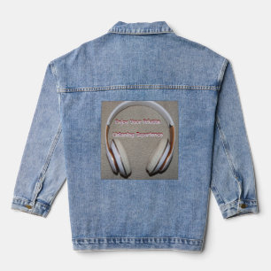 Chaqueta Vaquera Diseño de funda para auriculares blancos minimalis