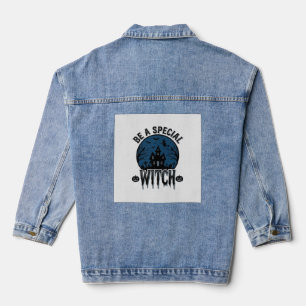 Chaqueta Vaquera Diseño de grabado vintage de bruja especial de Hal