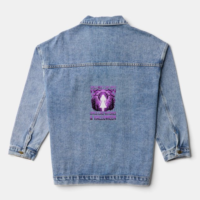 Chaqueta Vaquera Diseño de Halloween Chicas como Brujas (Reverso )