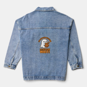 Chaqueta Vaquera Diseño de Halloween de fantasmas de ganchillo