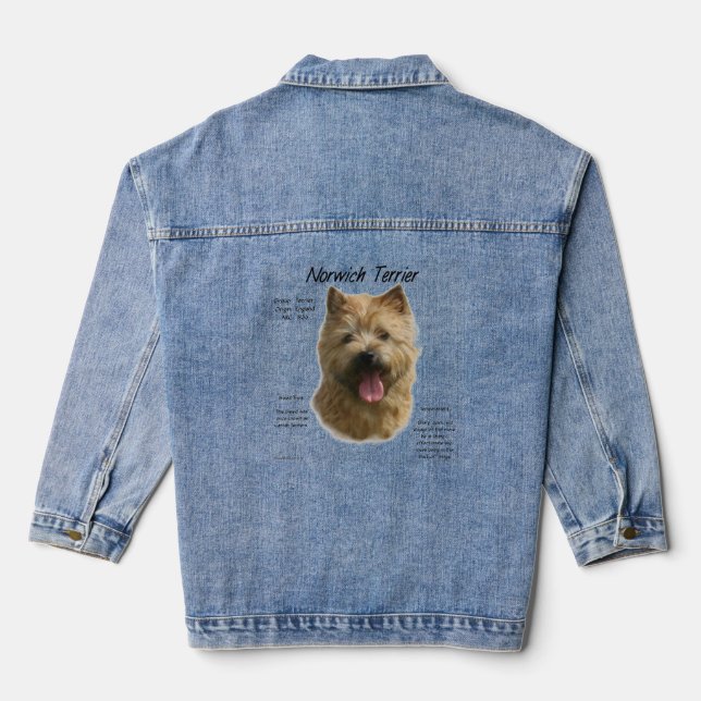 Chaqueta Vaquera Diseño de la historia de Norwich Terrier (Reverso )