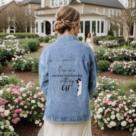 Chaqueta Vaquera diseño de mamá de gato para chicas, chicas lindos