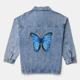 Chaqueta Vaquera Diseño de mariposa azul personalizable