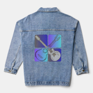 Chaqueta Vaquera Diseño de música Guay estilo guitarra