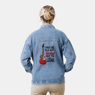 Chaqueta Vaquera Diseño de nostalgia musical de guitarra de rock cl