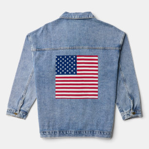Chaqueta Vaquera Diseño de orgullo de bandera estadounidense de EE.