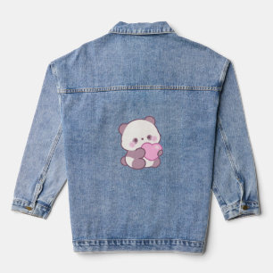 Chaqueta Vaquera Diseño de Panda Feliz   Vibraciones Lindas Positiv