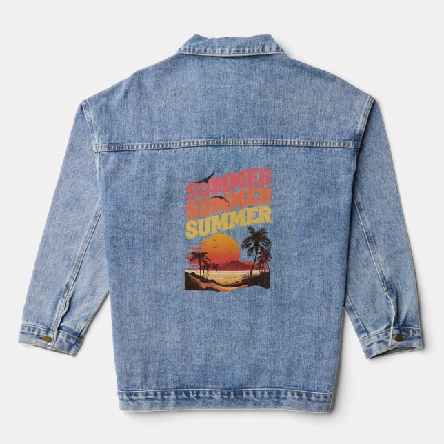 Chaqueta Vaquera Diseño de texto de verano (Reverso )