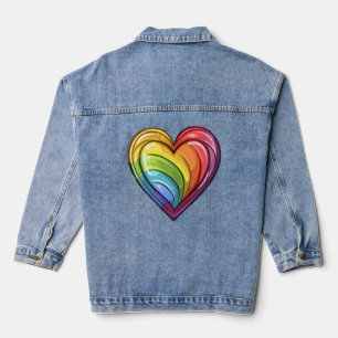Chaqueta Vaquera Diseño del corazón del orgullo gay