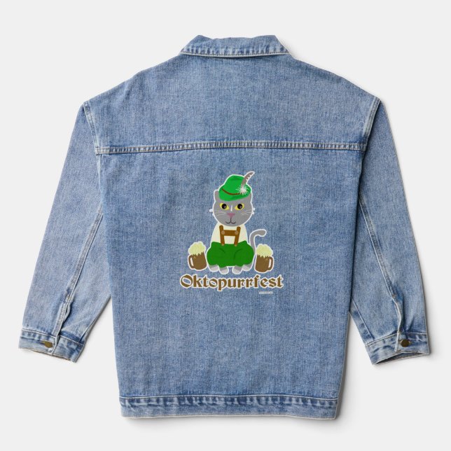 Chaqueta Vaquera Diseño divertido de arte para Personalizados Oktob (Reverso )