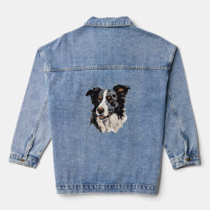 Chaqueta Vaquera Diseño famoso de Border Collie - Más inteligente