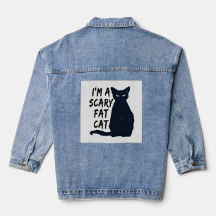 Chaqueta Vaquera Diseño gráfico de gato negro de Halloween espeluzn