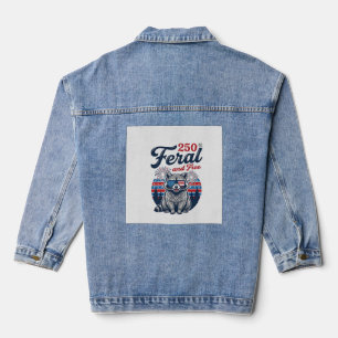Chaqueta Vaquera Diseño vectorial patriótico de mapache libre y sal